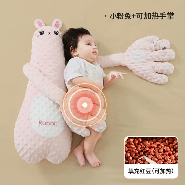Upgraded model [non-slapping model] Beanie Velvet-Little Pink Rabbit [7A antibacterial hot compress to warm the abdomen and sleep with both hands]