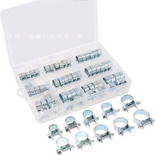 跨境60pcs盒装 镀锌迷你卡箍软管夹双耳抱箍水管夹7-18mm组合套装