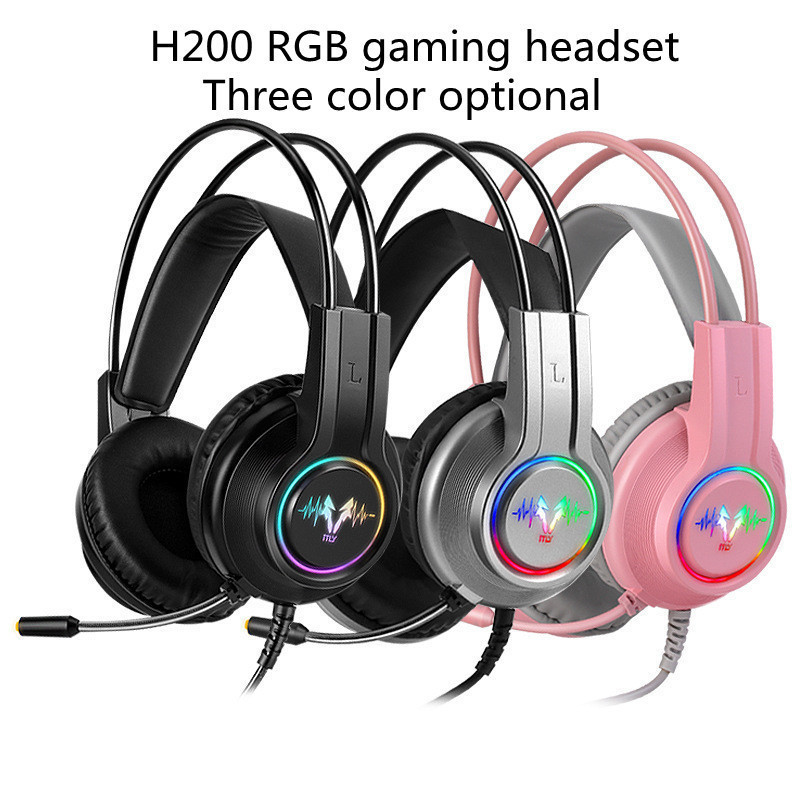 Ae Wolf Hunter H200 Rgb Gaming Headset Head-Mounted Desktop Computer Wired Gaming Headset E-Sports Headset Ae Wolf Hunter H200 Rgb Gaming Headset Head-Mounted Desktop Computer Wired Gaming Headset E-Sports Headset