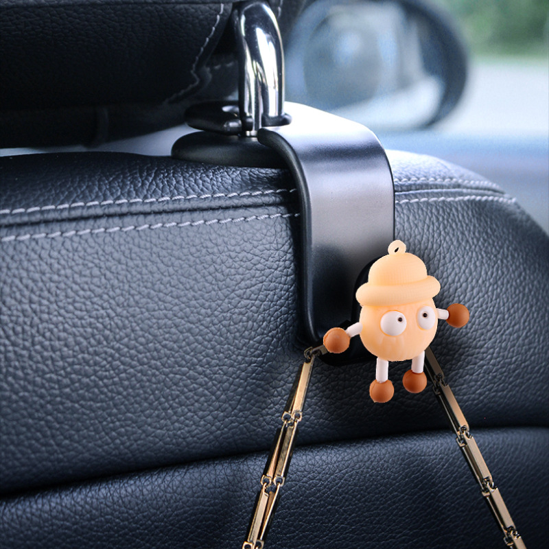 Cartoon carbón pequeño gancho de automóvil gancho de automóvil multifuncional asiento gancho de chicas caricatura lindo asiento
