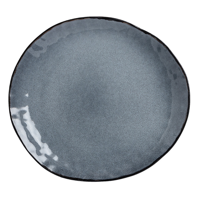 Plato de cerámica retro creativo plato irregular platos de platos caseros cubiertos de filete platos de nicho platos al por mayor