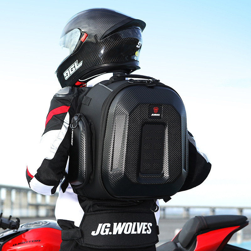 Jiu Gu Lang motorcycle tail bag, scooter tail bag, pressure-resistant, shockproof, waterproof, large-capacity motorcycle backpack