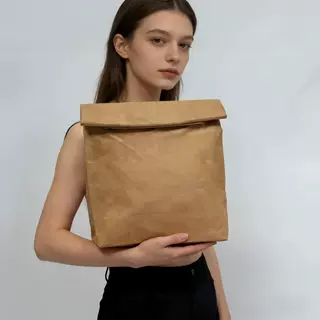 工厂定制冰包牛皮纸便当包 环保可消解杜邦纸铝膜饭盒袋 保温袋