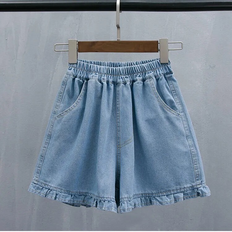 Girls' Denim Shorts Summer Fashionable Pant Skirt Stylish Mid-Size Children's Jeans Girls' Loose Little Girls' Children's Hot Pants
