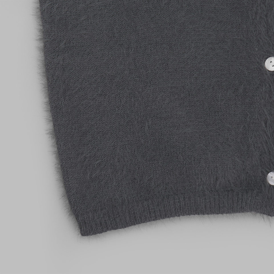 Áo cardigan dệt kim tay ngắn cổ bán cao ôm dáng phong cách retro — Màu hồng, Màu hồng cánh sen, Màu trắng, Màu tím chi tiết 47