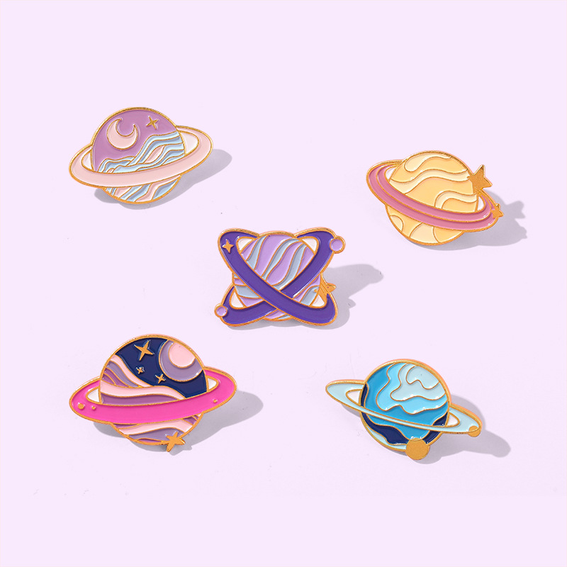 Unisex Gender Fashion Pin Planet Alloy Plating Unisex Brooches