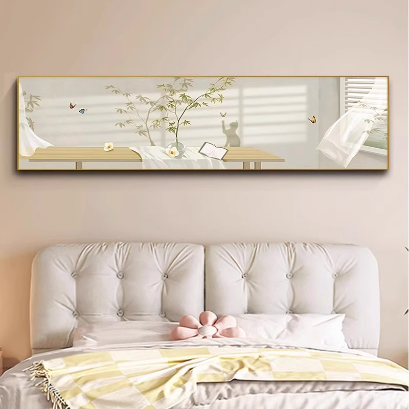深圳大芬油画村奶油风床头画现代简约卧室房间挂画主卧背景墙壁画|undefined