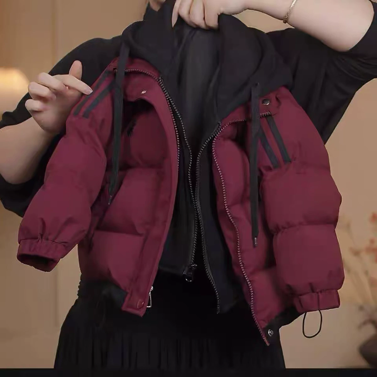 Детский пух хлопчатобумажный костюм для мальчиков зимой утолщенные куртки с капюшоном