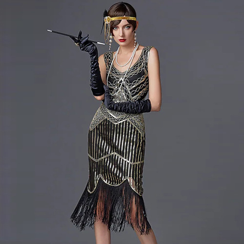 Foreign trade European and American hot selling 1920S retro tassel dress Amazon Gatsby ball stage performance costume