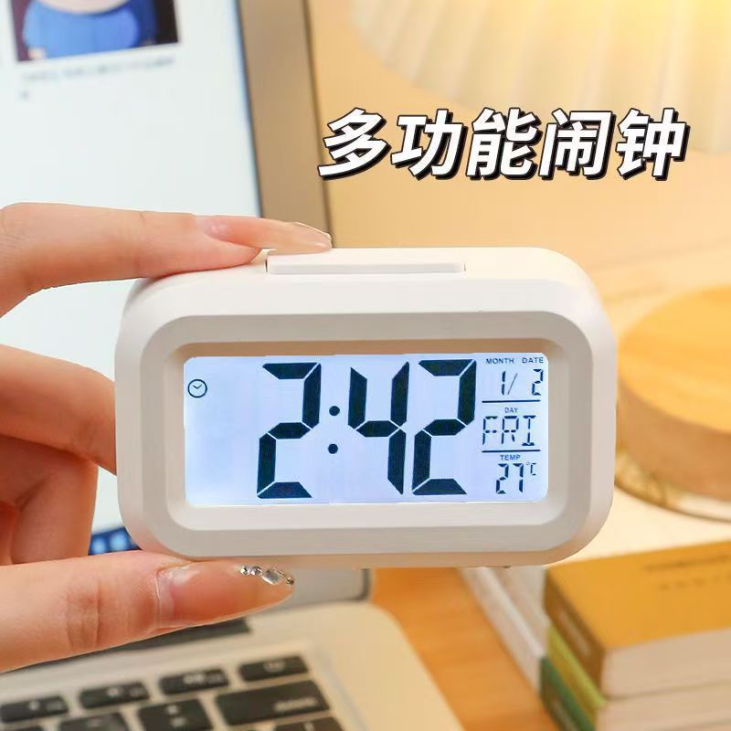 Ins Mini Cute Lcd Digital Clock for Students Special Cute Desktop Multi-Function Luminous Clock Alarm Clock Wholesale