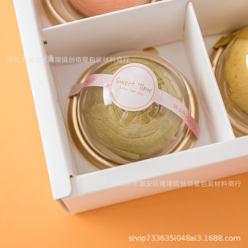 Single egg yolk pastry packaging box wholesale transparent round…