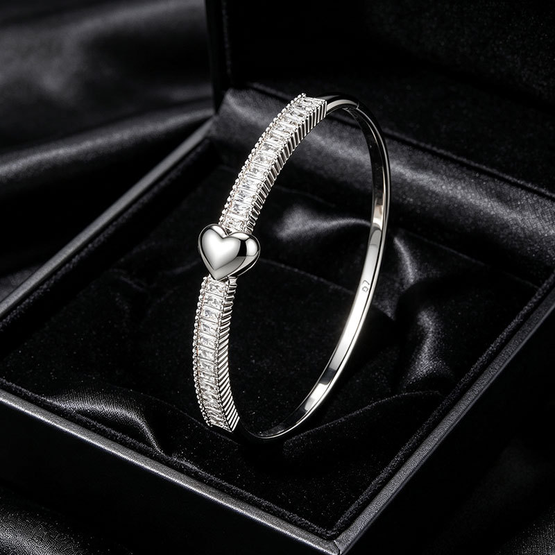 Pulsera de Corazón con Broche de Aleación para Mujer