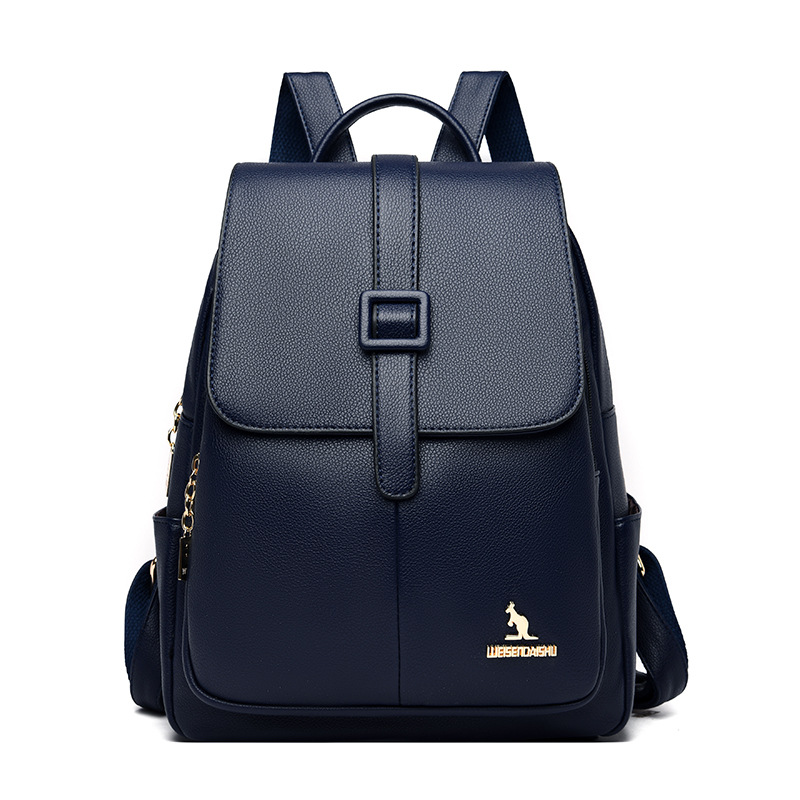 Mochila de cuero suave de las Mujeres Nuevo estilo coreano versátil gran capacidad de las mujeres mochila de viaje bolso de la momia estudiante mochila