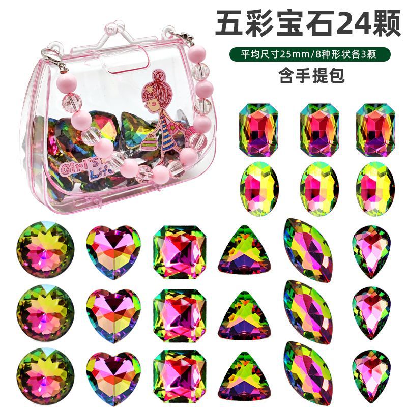 Handbag 24 multicolored gems