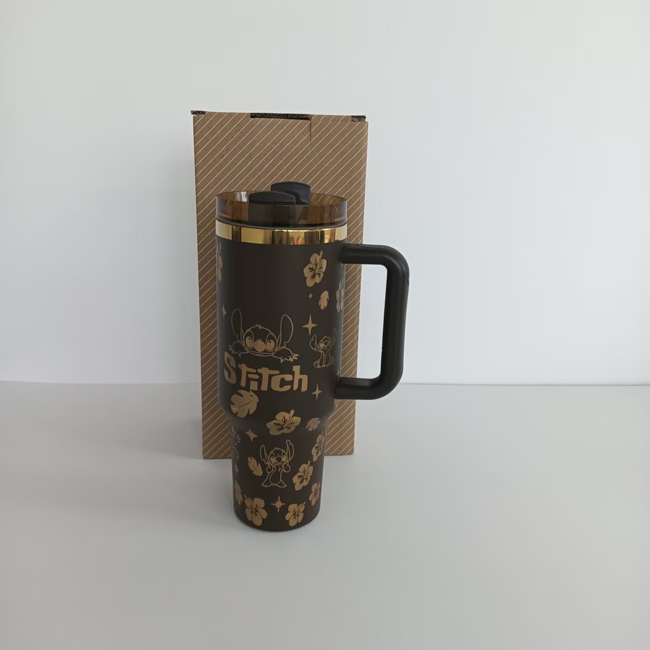 Spot transfronterizo de 40oz Sty 's acero inoxidable taza de aislamiento de hielo taza de gran capacidad con mango pareja
