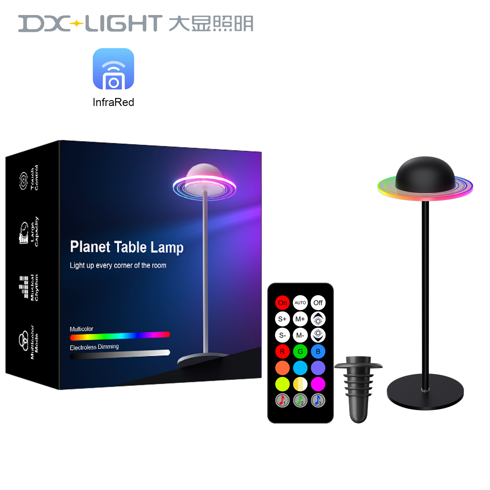 Estrellas transfronterizas luces de luna planetas recargables USB luz de escritorio de alto valor de control remoto acrílico lámpara de noche lámpara de escritorio creativa