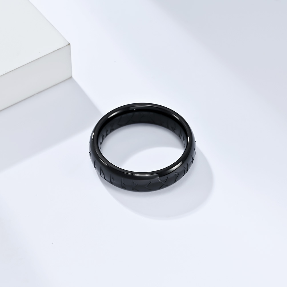 12, 5 Ring Size Daily Occasion Titanium Steel Material Punk Geometric Letter Titanium Steel Polishing Rings