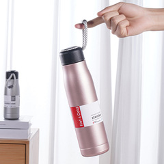 Large Capacity Shoulder Strap Double-layer Vacuum Insulated Cup Fashion Knight Cup Portable Outdoor Sports Water Bottle for Men and Women as a Gift