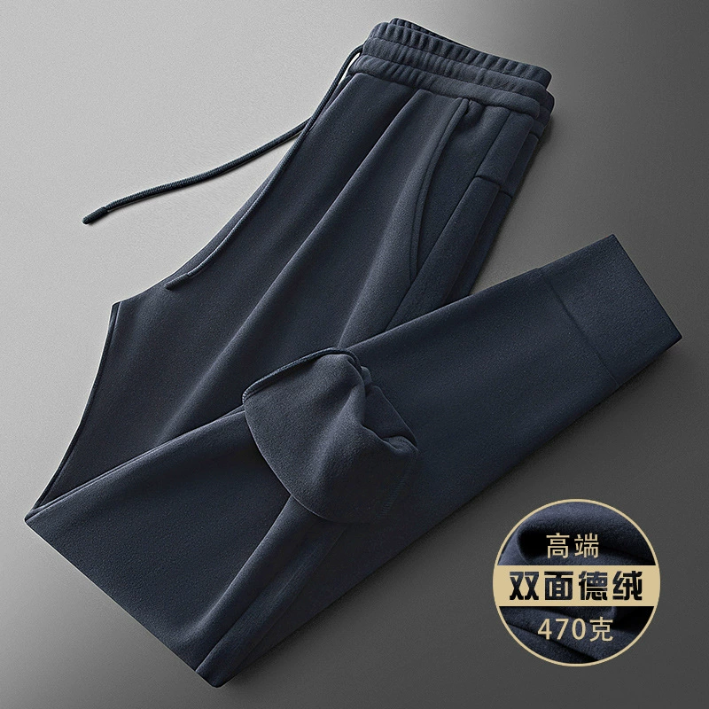 Зимние флисовые подкладки плюс толстые бархатные спортивные штаны мужские свободные брюки больших размеров Повседневные Спортивные штаны брюки