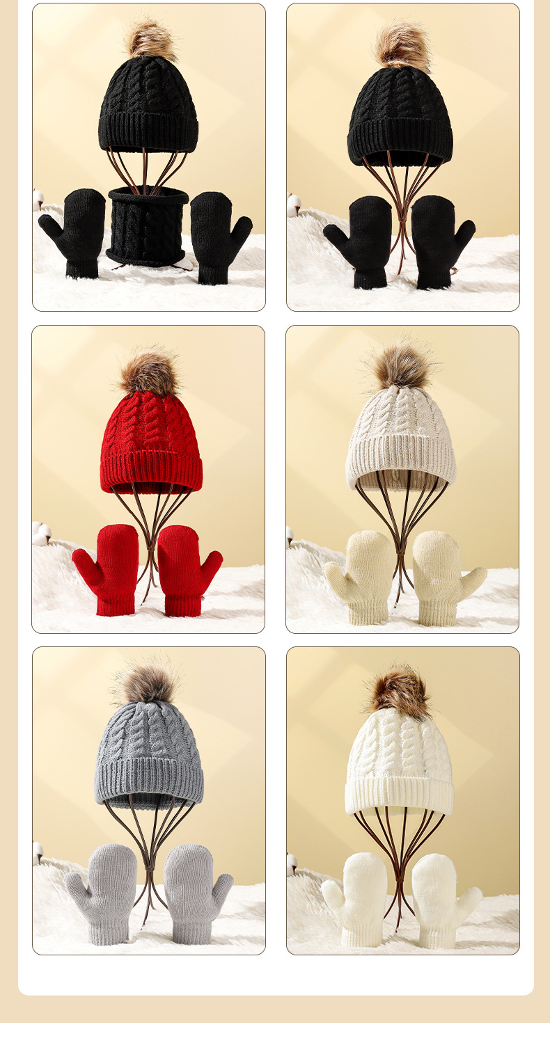 Children Unisex Basic Simple Style Solid Color Pom Poms Wool Cap display picture 1