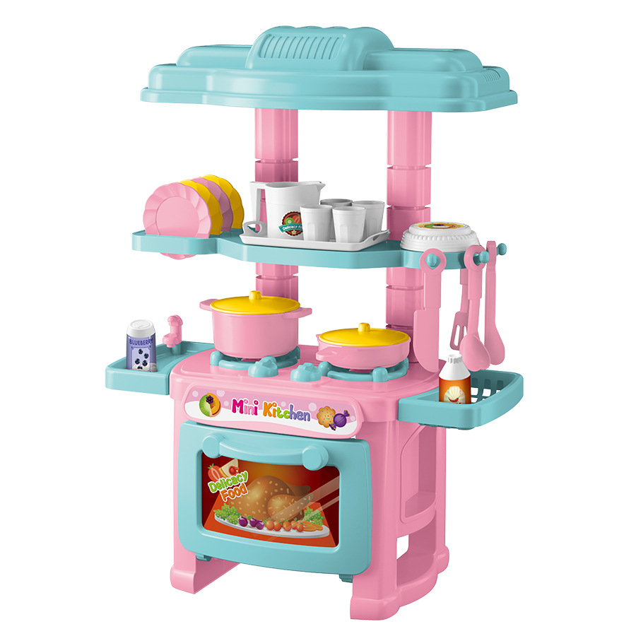 Casa de juegos para niños juguetes de cocina traje simulación cocina niña bebé vajilla Mesa padre-hijo regalo de cumpleaños
