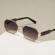 2025 new vintage high-end sense brown sunglasses personalized narrow frame fashionable concave shape UV protection sunglasses