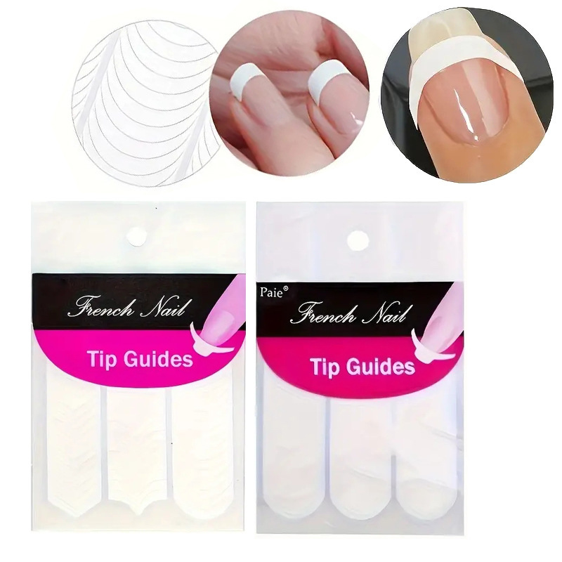 Nail Art Supplies French Nail Stickers Smile Stickers 3-in-1 Round Stickers White Nail Stickers Factory Direct Sale 48