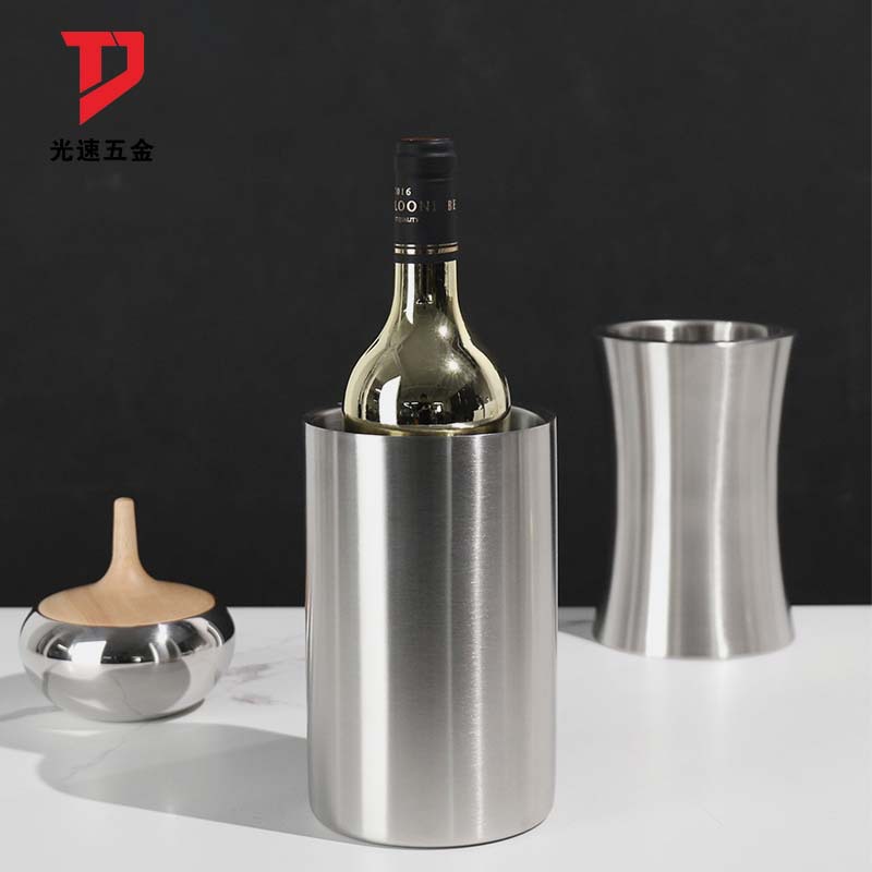 Cubo de hielo de acero inoxidable, doble capa, portátil, ideal para cerveza, vino y champán