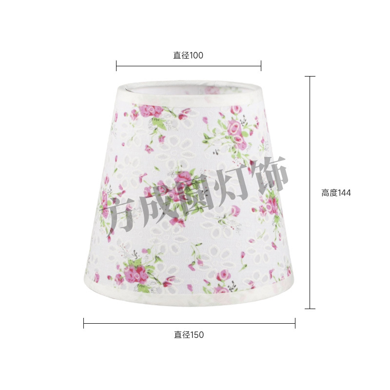 Patrón de impresión Pantalla de lámpara de pegatina plana al por mayor candelabro retro Pantalla de lámpara de lino Casa de familia Estudio Salón de té Lámpara redonda Pantalla de lámpara