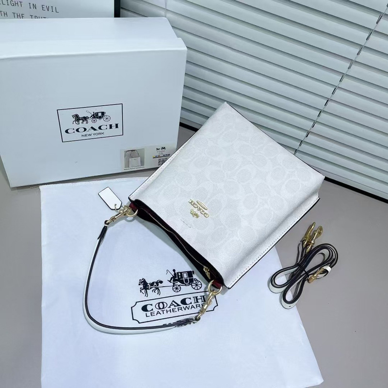 蔻家茉莉mollie水桶包跨境老花拼色气质大容量单肩包斜挎手提女包|undefined
