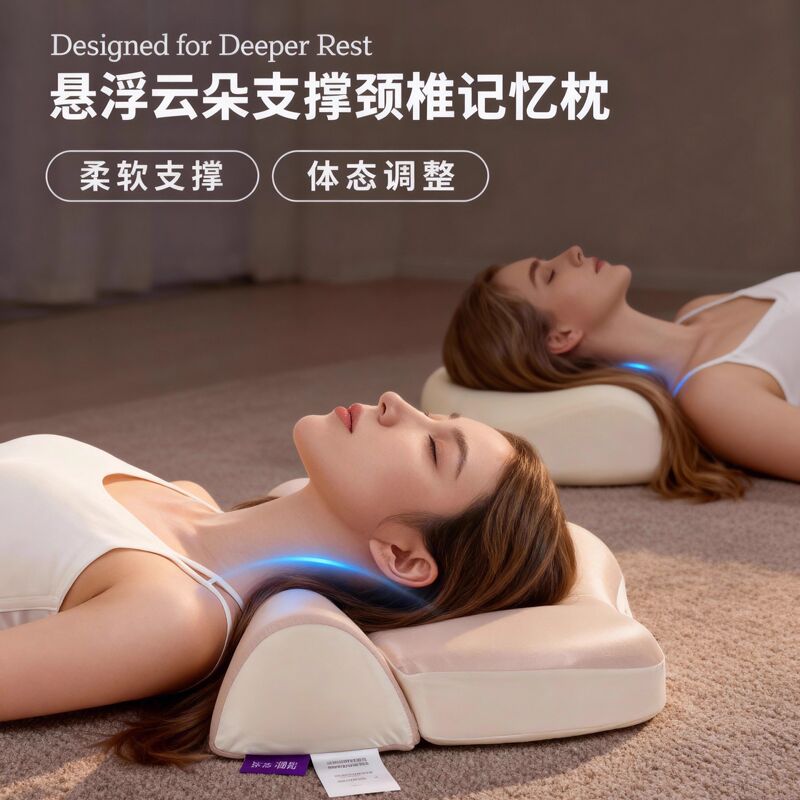 Butterfly-Shaped Slow Rebound Memory Foam Pillow for Neck Protection and Sleep Aid, Home Use Adult Pillow Core for Sleep Aid and Traction Pillow