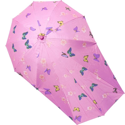 Elektromobil üçün ön şüşə çətiri (günlük) — protection and UV protection umbrella - pink-butterfly-vinyl-extended-umbrella-single-umbrella-without-stand