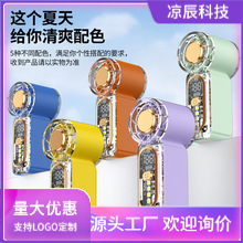 Cross-border in-stock X699 mini handheld fan, outdoor portable electric fan with digital display, powerful high-speed turbo fan