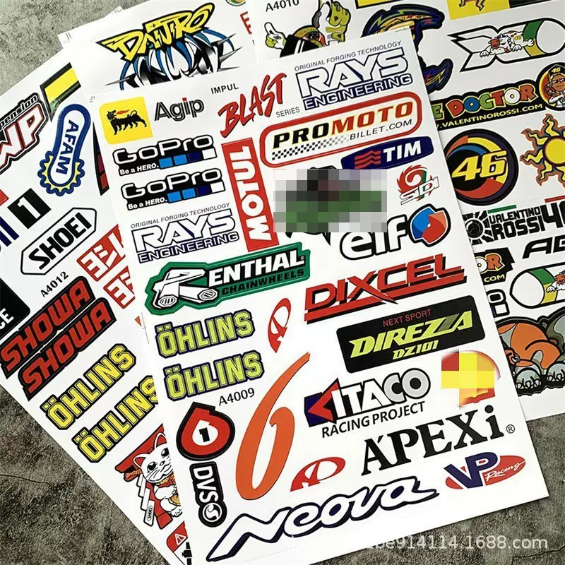 跨境外贸摩托汽车赞助商赛事饰头盔贴花亚马逊速卖通改装车身贴纸