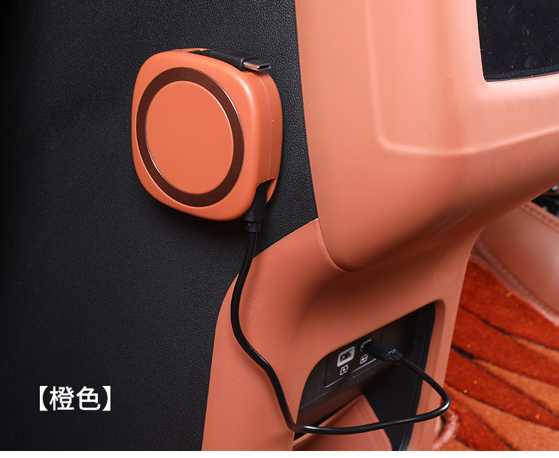 Magnetic Absorption Retractable Car Charging Cable 66W Fast Charging Type-C Data Cable Car Mobile Phone Charging Cable
