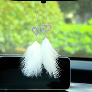 Car Pendant, Feather Pendant, Rearview Mirror Pendant, High-End Goddess Diamond Pendant