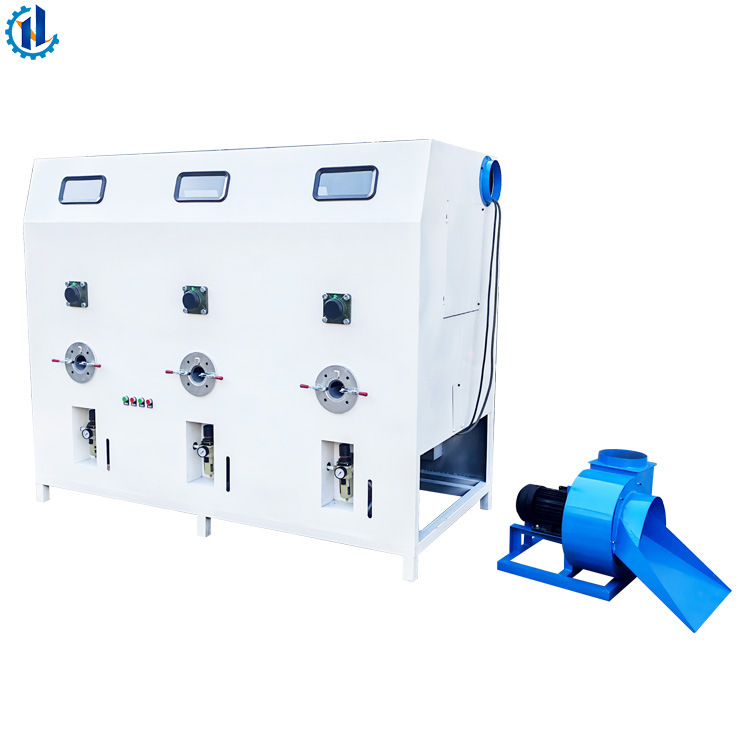 Máquina de llenado de algodón de seis cabezas fabricantes de suministro de mascotas almohadillas de perros nido máquina de llenado de algodón muñeca exportación máquina de llenado de video