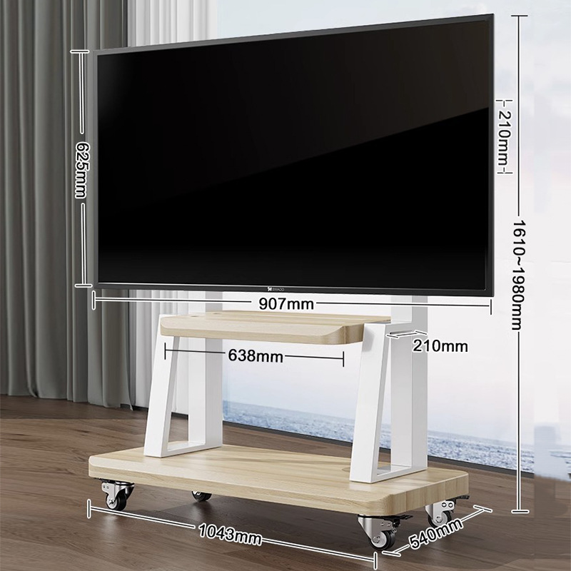 Soporte de piso de TV móvil con ruedas percha carro marco adecuado para Hisense Xiaomi y otras marcas de uso general image 23
