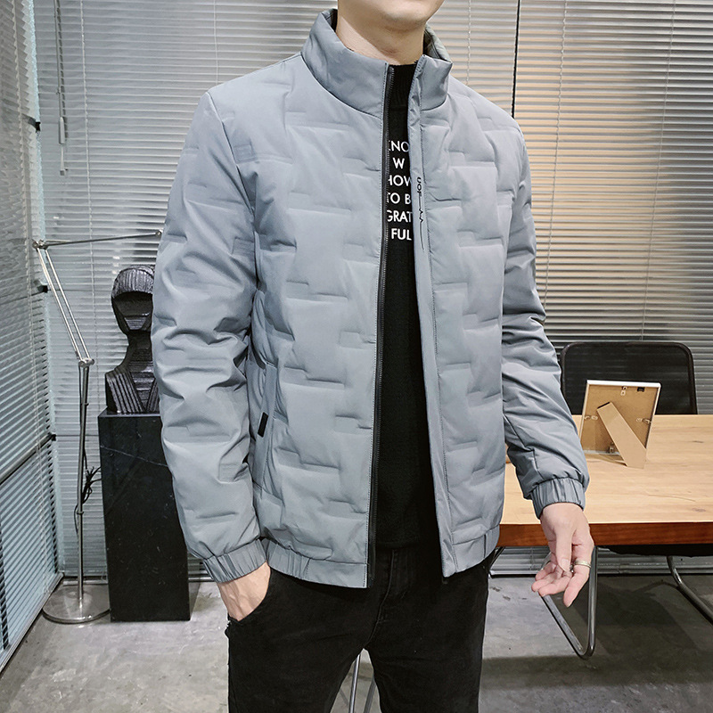 5XL - 8XL collar vertical otoño y invierno chaqueta de plumón hombre ligera y delgada invierno versátil chaqueta de hombre caliente joven