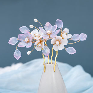 Genuine Hanfu handmade, hair accessory, hairgrip, flowered