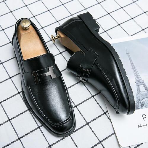 2025 Spring Slip-On Fashion Trend Leather Shoes for Youth, Versatile British Style Casual Leather Shoes Trendy Shoes