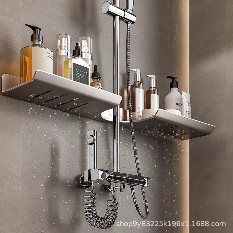 Shower storage rack punch-free toilet shower room storage Shower Gel Shampoo wall-mounted tray storage rack