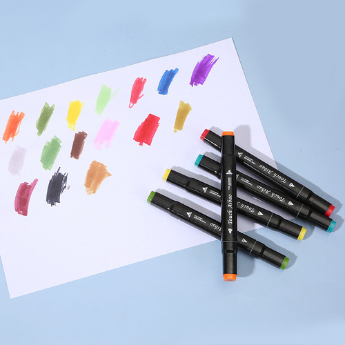 Multi-color marker pen set wholesale double-ended painting children's watercolor pen alcohol oily student comic color brush