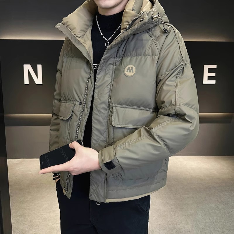 Abbigliamento maschile Nuovo colore solido moda uomo giacca in cotone e seta uomo giacca in cotone e seta calda spessa con cappuccio studente giacca in cotone e seta uomo_voghion.com