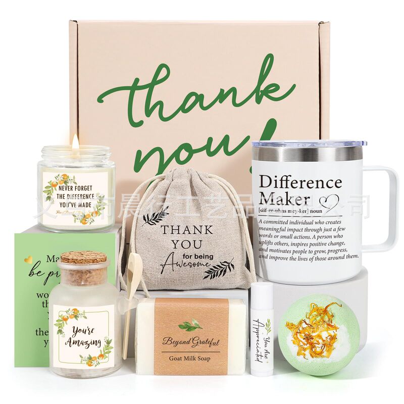 Cross-Border New High-End Gift Set 8-Piece Mug Souvenir Candle Handmade Soap Spa Gift Box