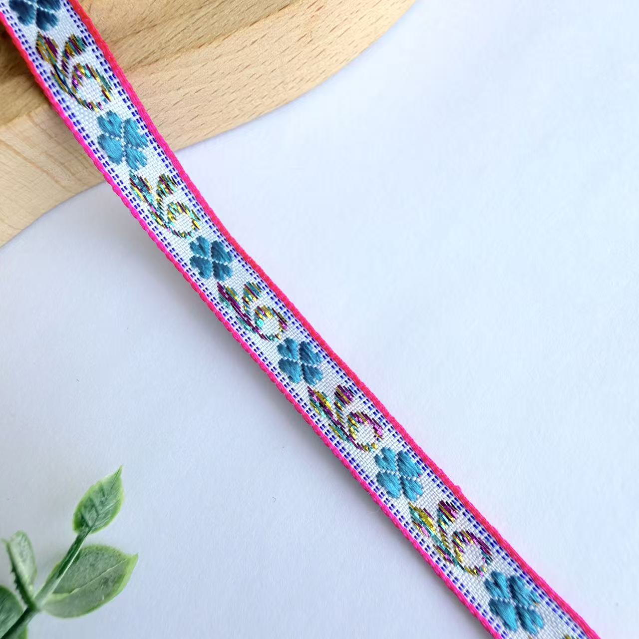 Cinta Jacquard de Estilo Étnico de 1 cm, Nylon, Decorativa, para Ropa y Manualidades image 6