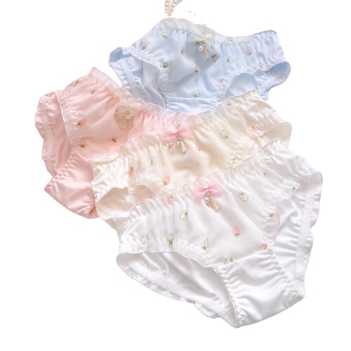 Long-term supply Japanese chiffon bow princess sexy milk silk flying triangle girl underwear
