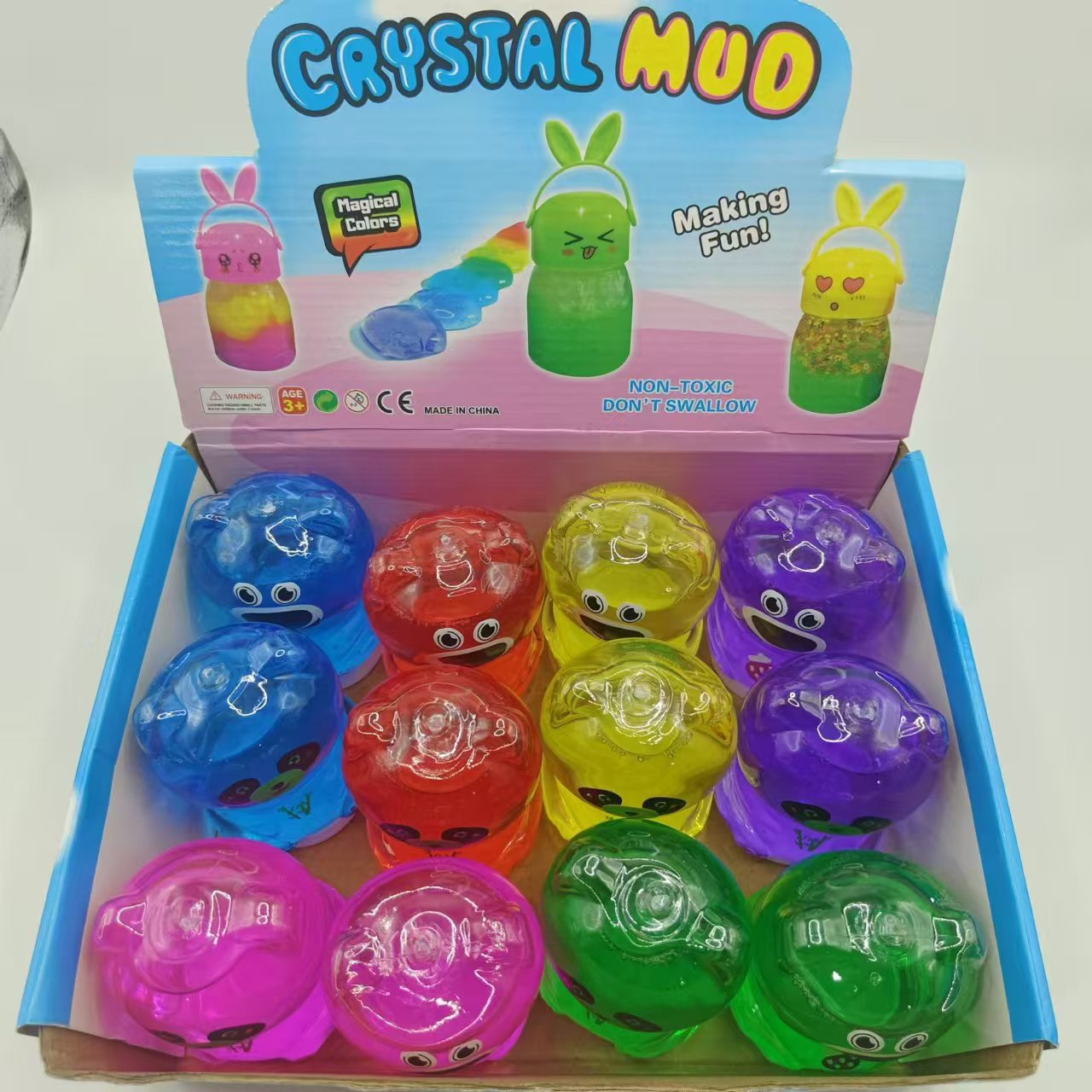Explora el maravilloso mundo de los osos de barro de cristal. Transparente, suave, no tóxico, colorido y creativo para niños. Mud de color slime.