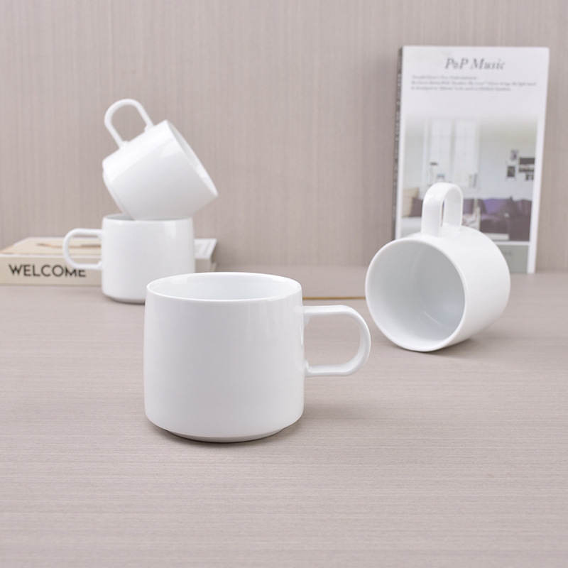 Blanco 450ml taza de cerámica taza de alta temperatura taza de café cerámica taza negra para wa