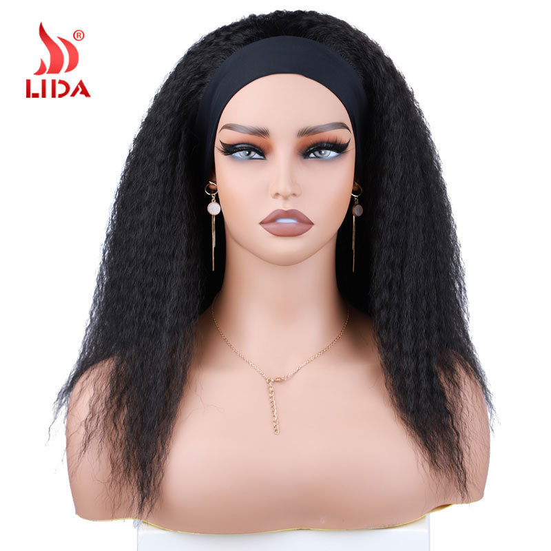 Amazon Headscarf Wig Headband Wig European and American Hair Band Chemical Fiber Headgear Kinky Hair Long Hair Lida